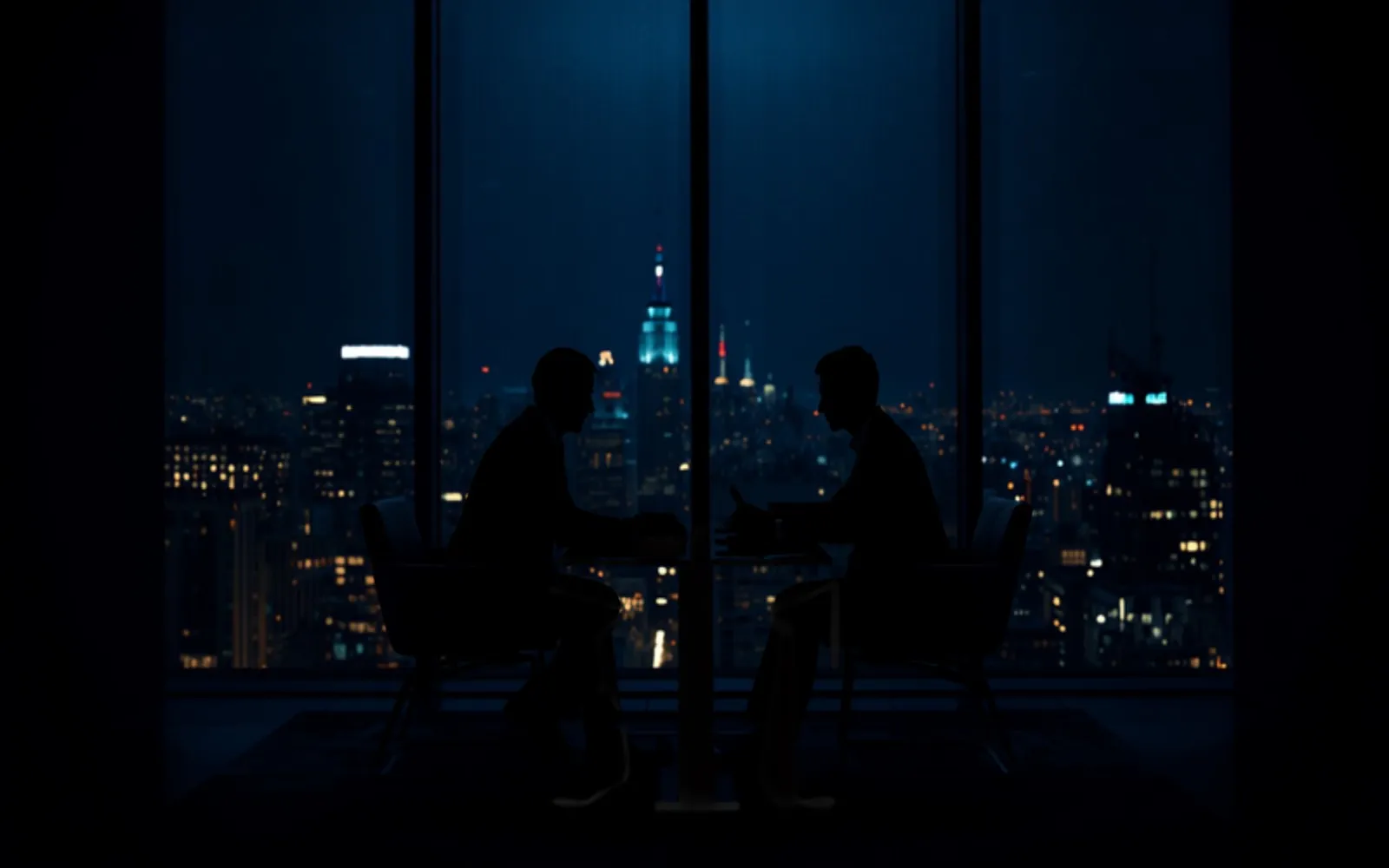 Two executives reviewing strategy together