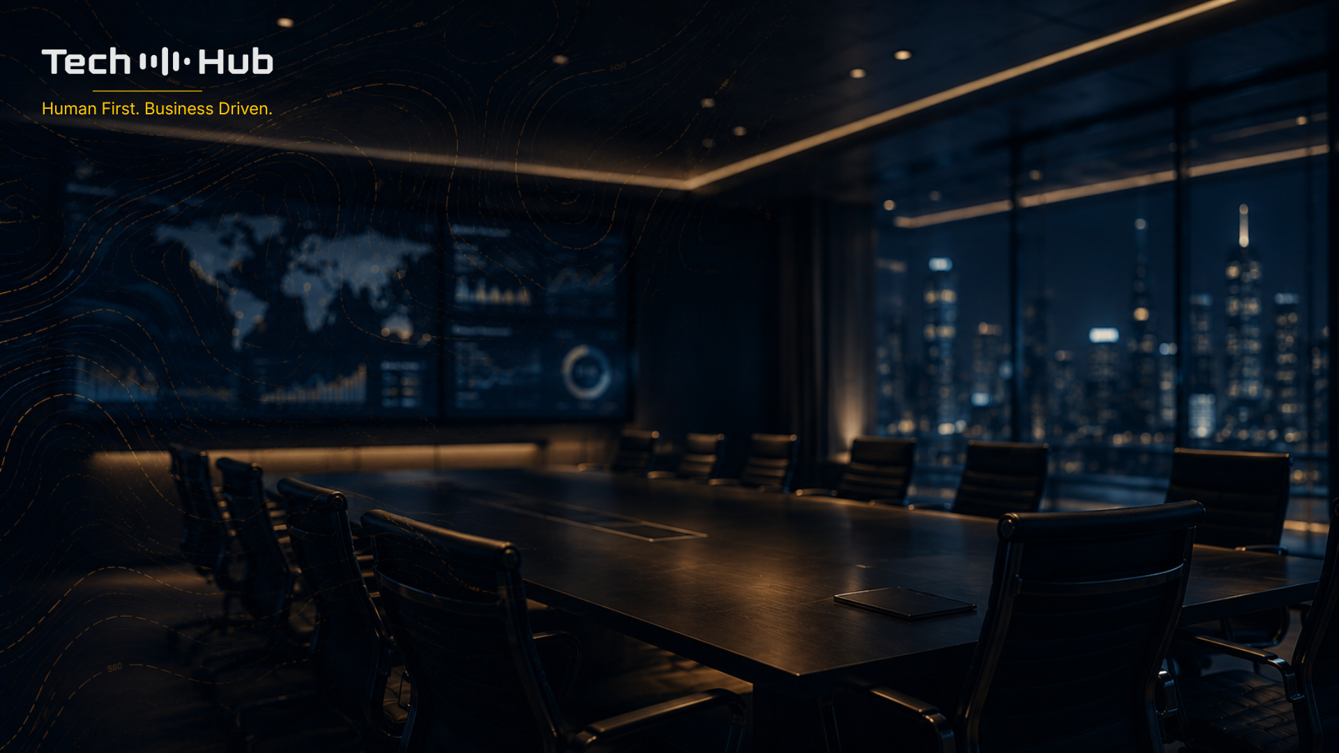 Tech Hub virtual background — Boardroom