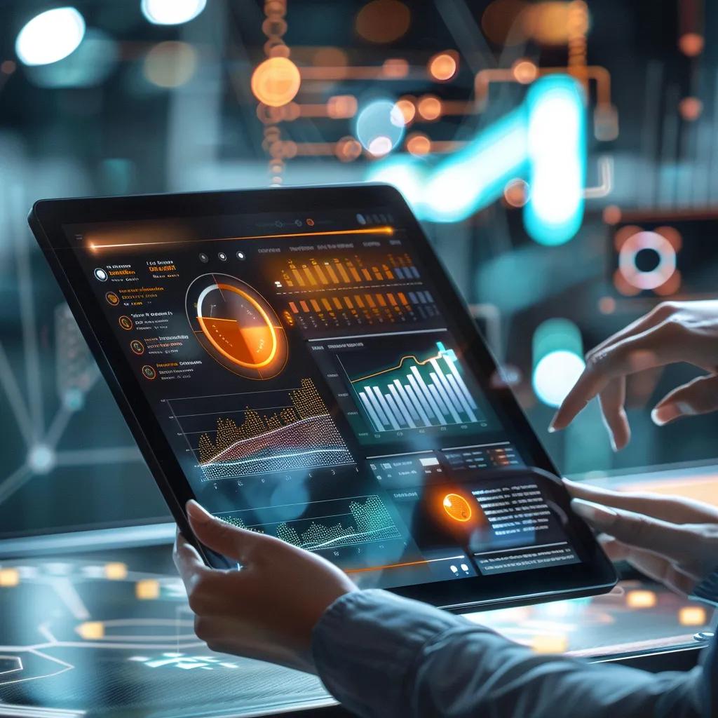 Person using an AI-powered platform for vendor selection in a modern tech environment