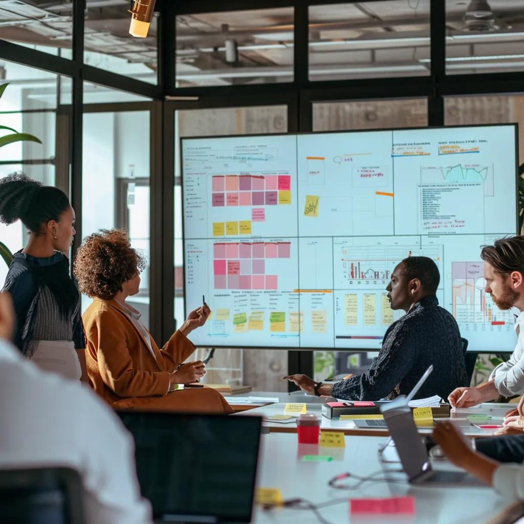 Business leaders collaborating on a strategic IT plan to align technology investments with objectives