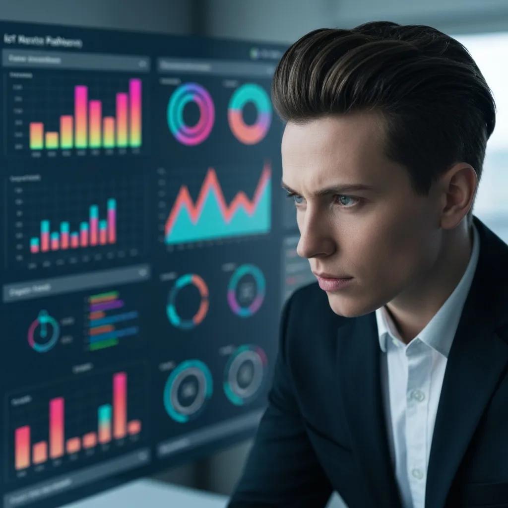 Digital dashboard visualizing IoT data powering digital twin models