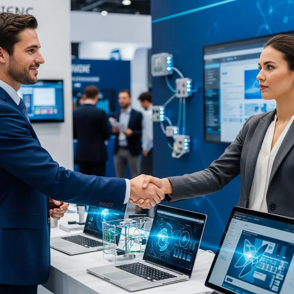 Business professionals negotiating with vendors, highlighting strategic vendor management and technology selection