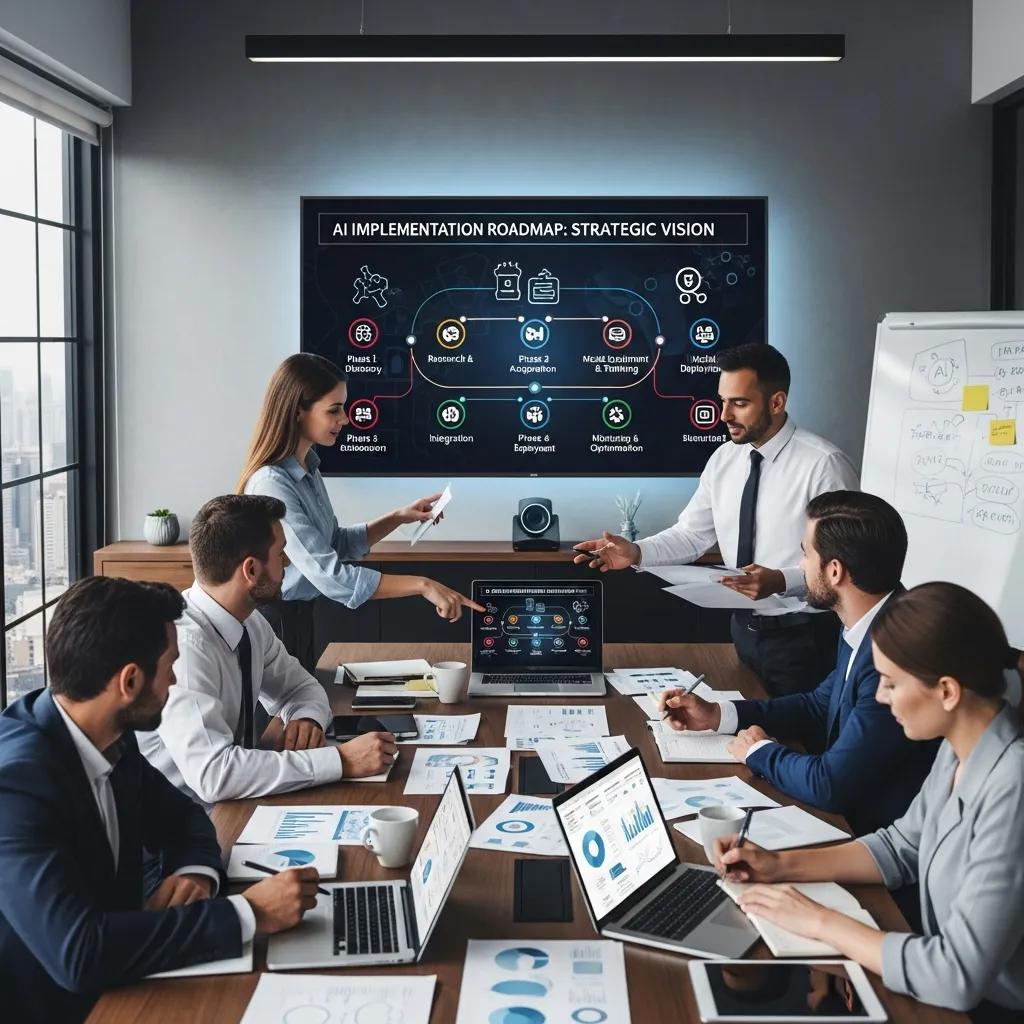 Team discussing strategic alignment for AI project success